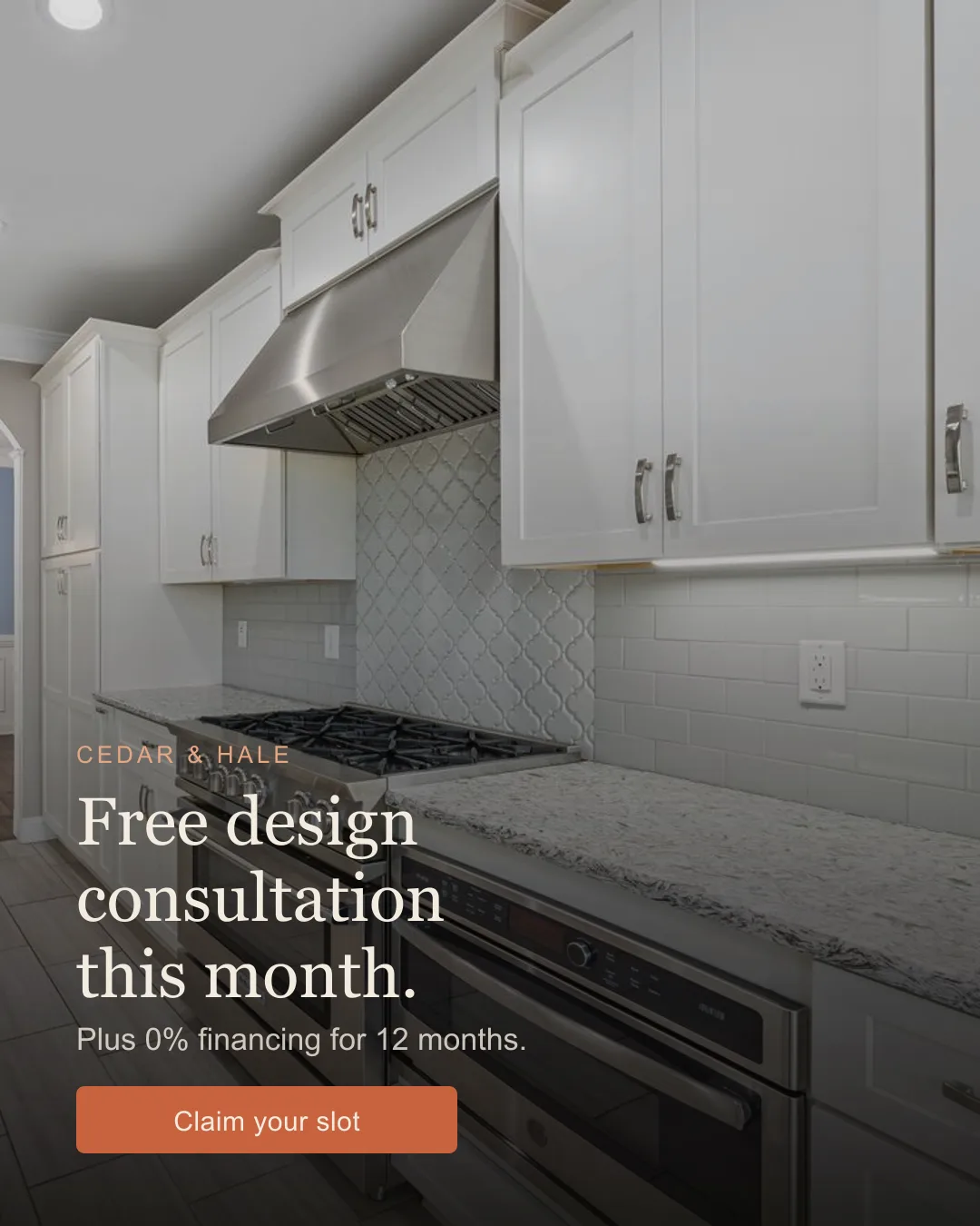 Sample Cedar and Hale remodeling ad, Offer direction, designed by Faevorite