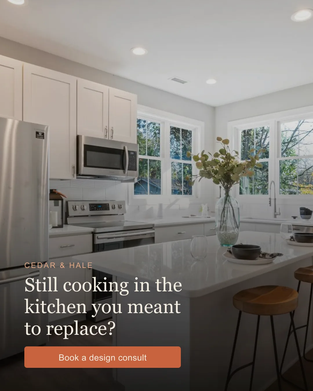 Sample Cedar and Hale remodeling ad, Problem / solution direction, designed by Faevorite