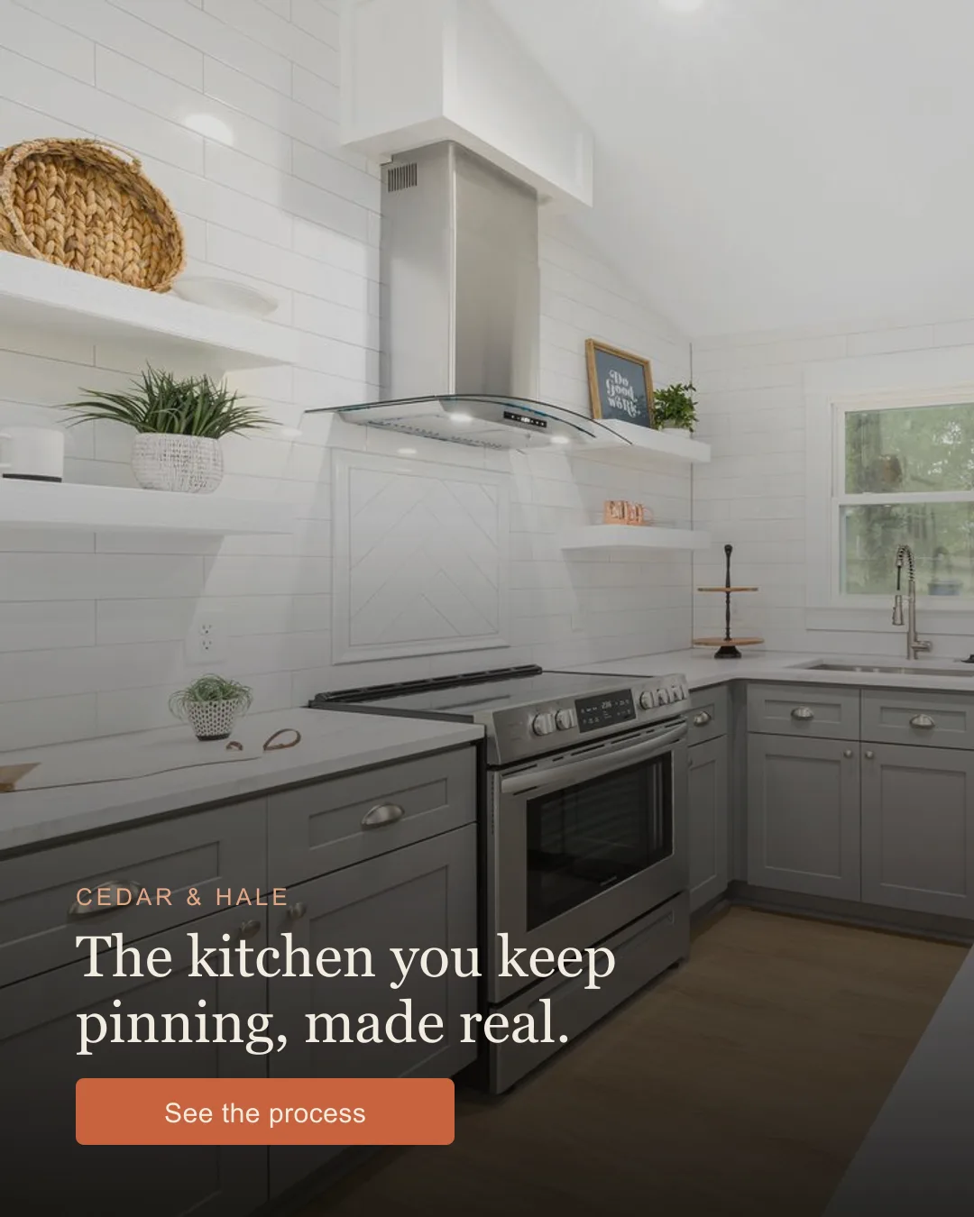Sample Cedar and Hale remodeling ad, Transformation direction, designed by Faevorite