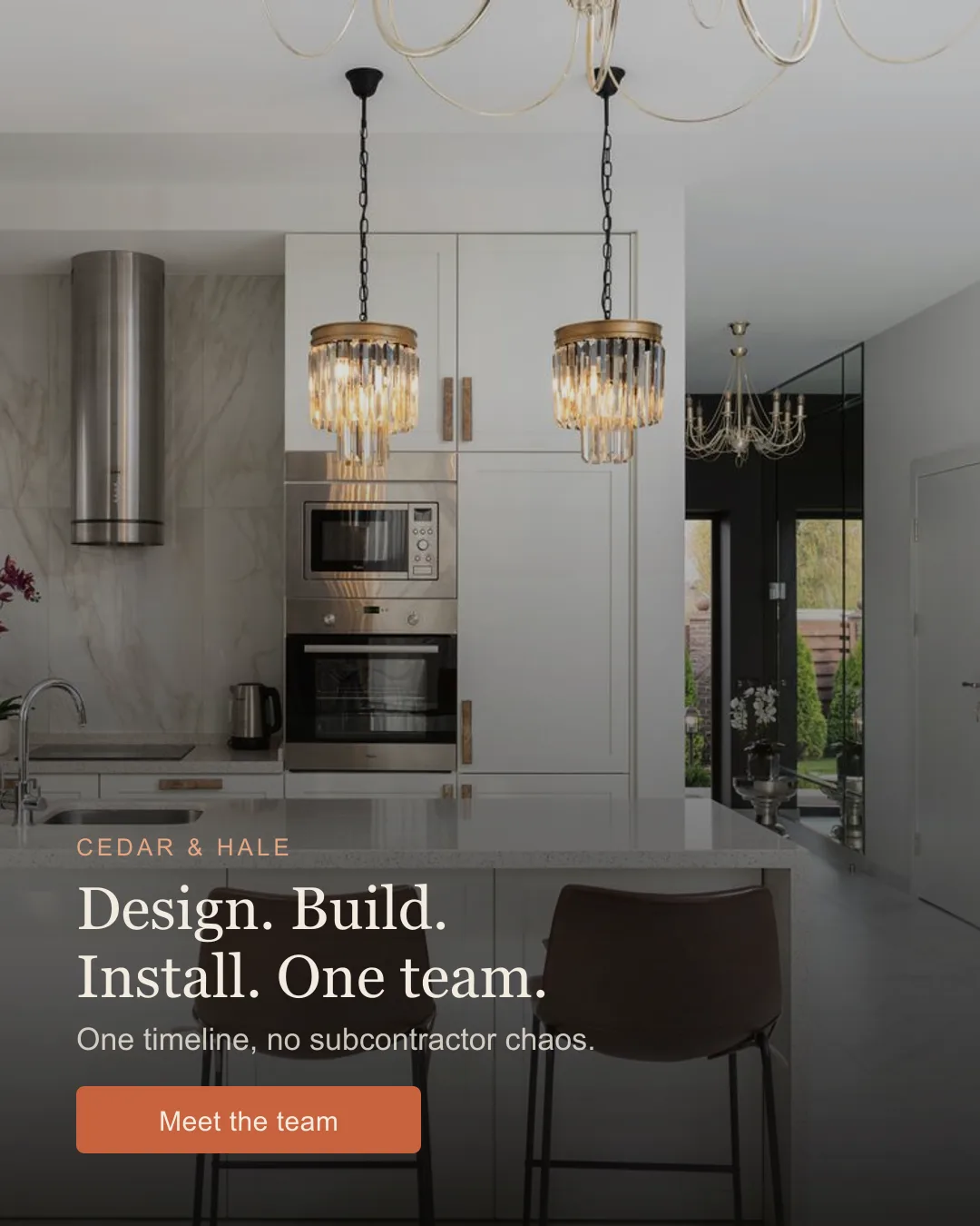 Sample Cedar and Hale remodeling ad, Trust / process direction, designed by Faevorite