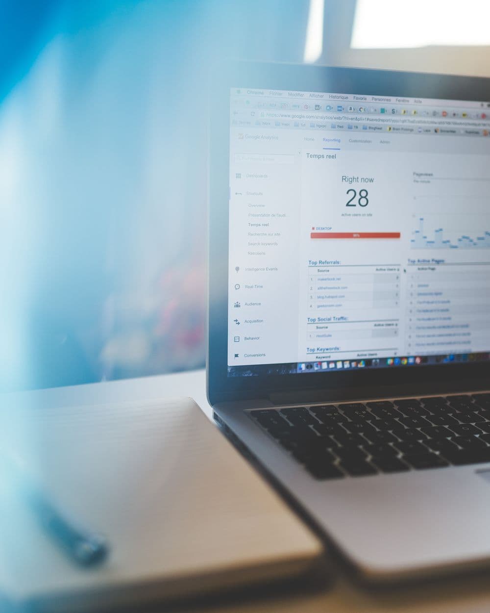 Laptop showing Google Analytics