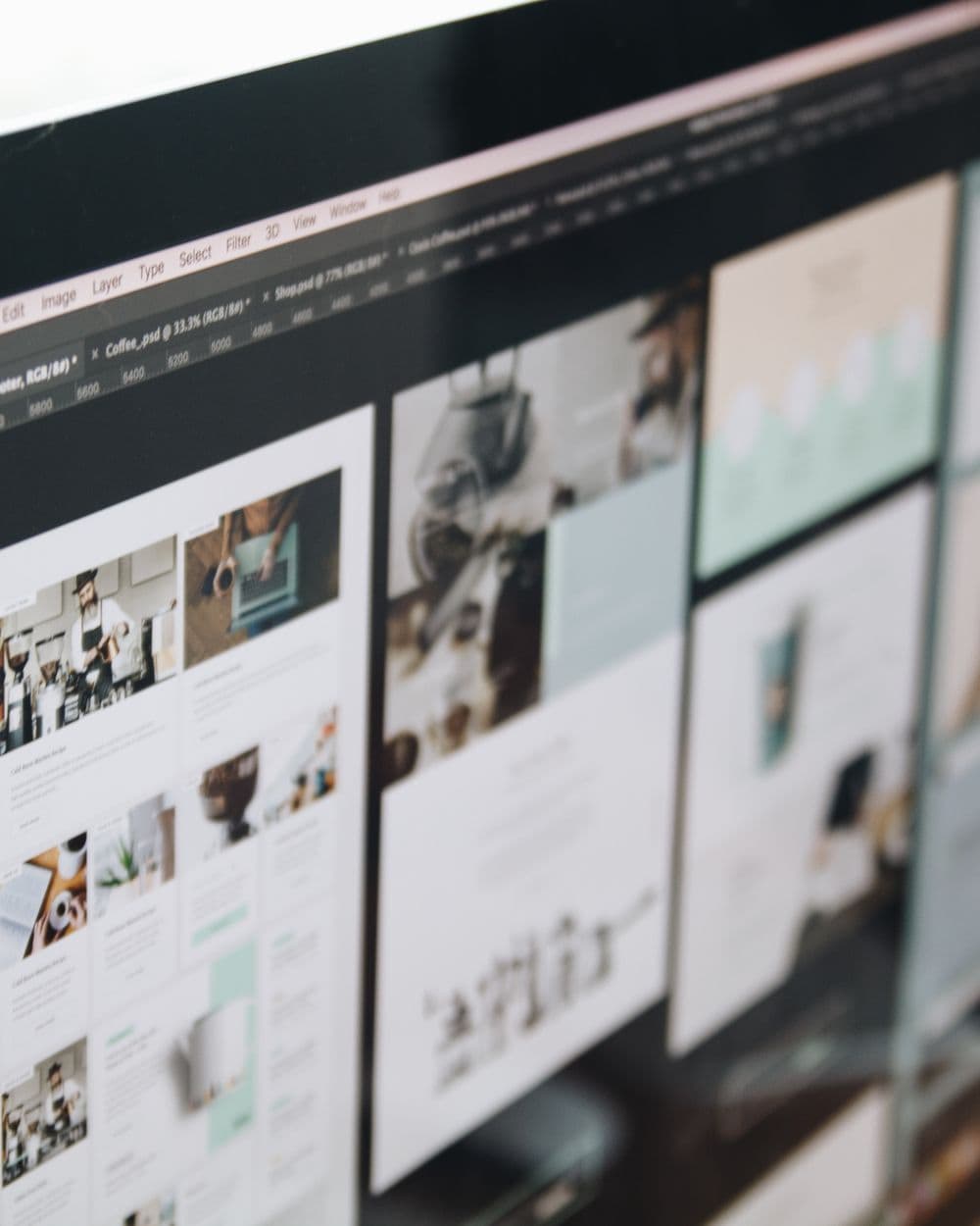 A single web page design on a screen