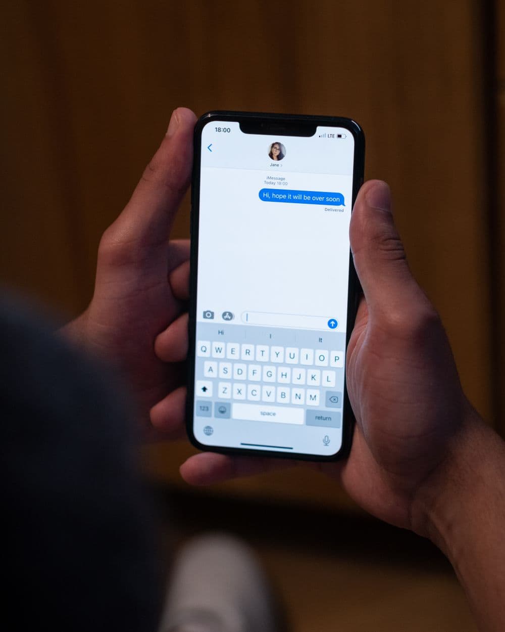 Text message conversation on a phone